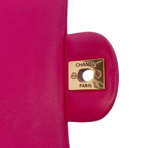 Chanel Pink Medium Classic Chevron Lambskin Double Flap 8