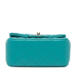 Chanel Blue Mini Square Classic Lambskin Single Flap 3