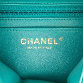 Chanel Blue Mini Square Classic Lambskin Single Flap 5