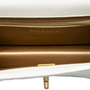 Chanel White Quilted Lambskin Crystal Geometric CC Frame Flap 4