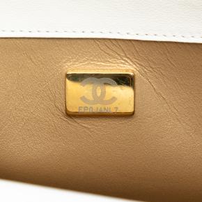 Chanel White Quilted Lambskin Crystal Geometric CC Frame Flap 6