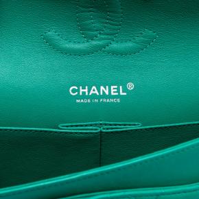 Chanel Green Medium Classic Lambskin Double Flap 5
