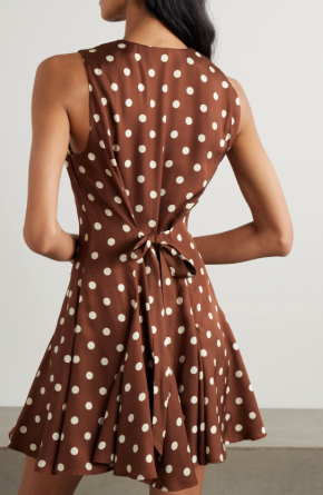 DÔEN Aubrey Pleated Polka-Dot Silk-Blend Twill Mini Dress 5