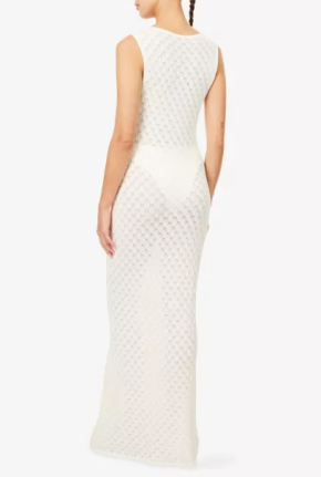 Away That Day Dominica Plunge Crochet Knit Maxi Dress 3