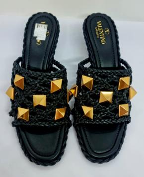 Valentino Black Roman Stud Mules 9