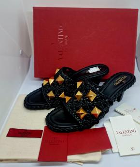 Valentino Black Roman Stud Mules 2