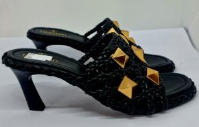 Valentino Black Roman Stud Mules 6