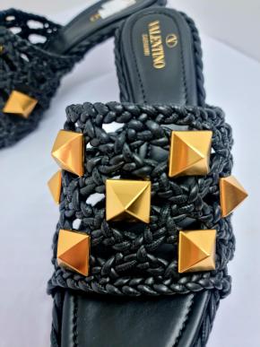 Valentino Black Roman Stud Mules 10