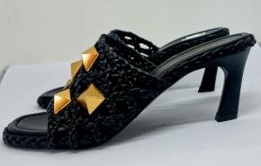 Valentino Black Roman Stud Mules 5