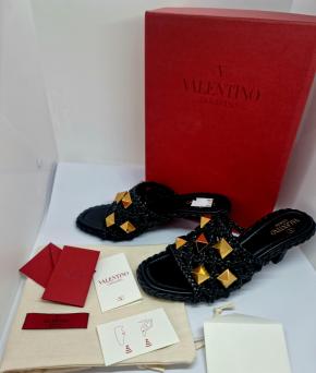 Valentino Black Roman Stud Mules 4