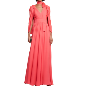 Elie Saab Pleated Silk Chiffon Gown 9