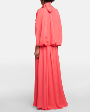 Elie Saab Pleated Silk Chiffon Gown 7