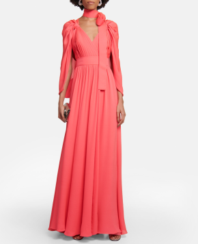 Elie Saab Pleated Silk Chiffon Gown 6