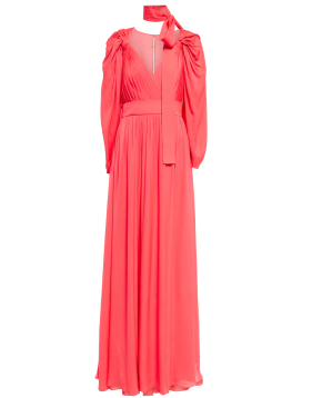 Elie Saab Pleated Silk Chiffon Gown 9