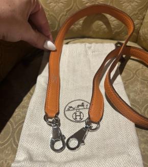 Hermes Orange Shoulder Strap 90cms 7