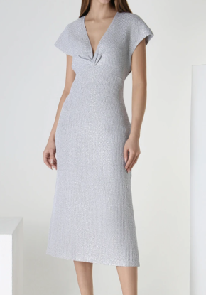 St. John Cap-Sleeve Lurex Dress 2