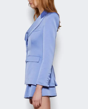 Alex Perry Satin Crepe Blazer Periwinkle 4