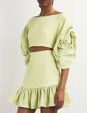 Edeline Lee Aphrodite-Sleeve Crop Top 3
