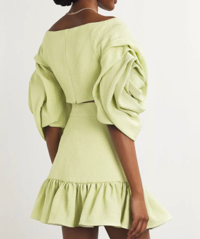 Edeline Lee Aphrodite-Sleeve Crop Top 5