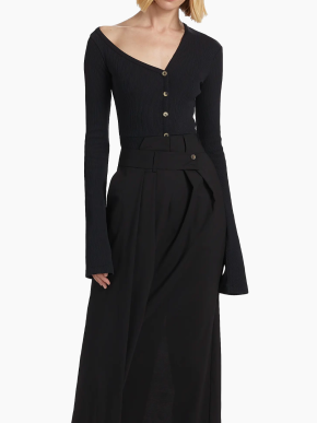 A.W.A.K.E. Mode Asymmetric Rib-Knit Bodysuit 6