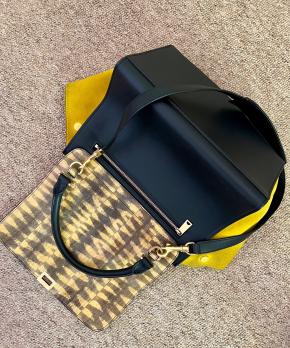 Celine Navy/Yellow Trapeze Bag 15