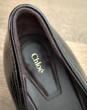 Chloe Black Patent Leather Marcie Flats 9