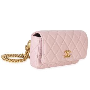 Chanel  Quilted Caviar Sweetheart Phone Holder With Chain 3