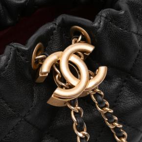 Chanel Black Mini Quilted Calfskin About Pearls Drawstring Bucket Bag 7