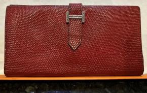 Hermes Red Lizard beam Wallet 8