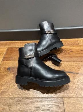 Hemres Black Leather Jeff Ankle Boots 8