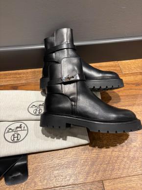 Hemres Black Leather Jeff Ankle Boots 5