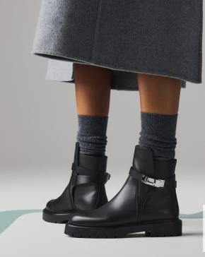 Hemres Black Leather Jeff Ankle Boots 7