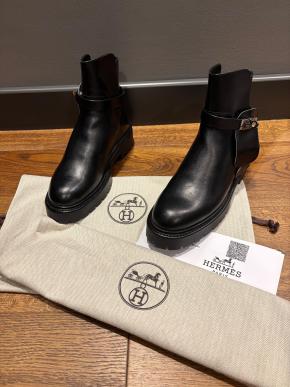 Hemres Black Leather Jeff Ankle Boots 13