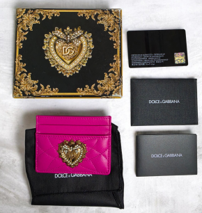 Dolce & Gabbana Pink Leather Card Holder 2