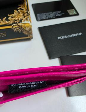 Dolce & Gabbana Pink Leather Card Holder 8