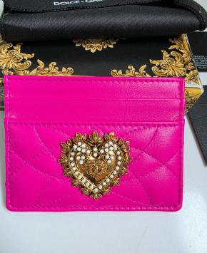 Dolce & Gabbana Pink Leather Card Holder 3