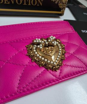 Dolce & Gabbana Pink Leather Card Holder 4