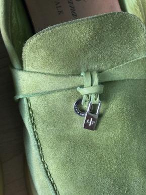 Loro Piana Green Suede Summer Charms Loafers 3