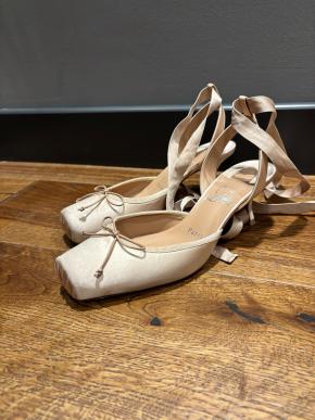 Louboutin Satin Heeled Ballet Pump Sandals 2