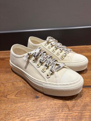 Dior White Canvas Trainers 3