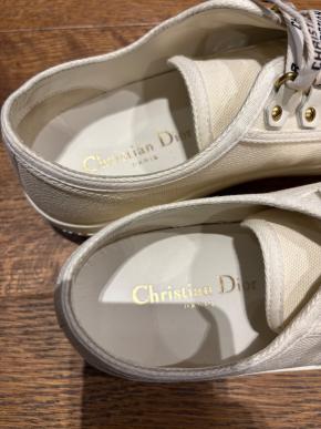 Dior White Canvas Trainers 9