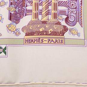 Hermes Printed Rencontre Oceane Silk Scarf 90 3