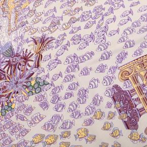 Hermes Printed Rencontre Oceane Silk Scarf 90 5