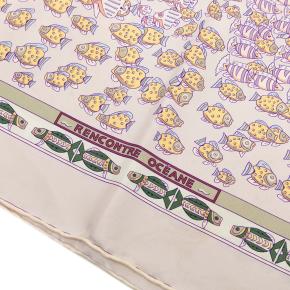 Hermes Printed Rencontre Oceane Silk Scarf 90 6