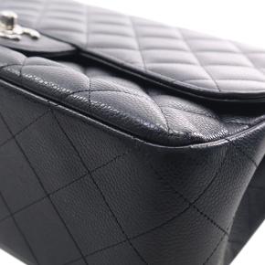 Cahenl Black Jumbo Classic Caviar Single Flap 10