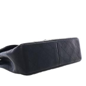 Cahenl Black Jumbo Classic Caviar Single Flap 12