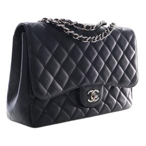 Cahenl Black Jumbo Classic Caviar Single Flap 3