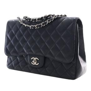 Cahenl Black Jumbo Classic Caviar Single Flap 4