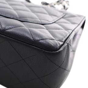 Cahenl Black Jumbo Classic Caviar Single Flap 9