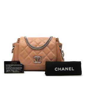 Chanel Tan Washed Lambskin Bijoux Chain Accordion Flap 8
